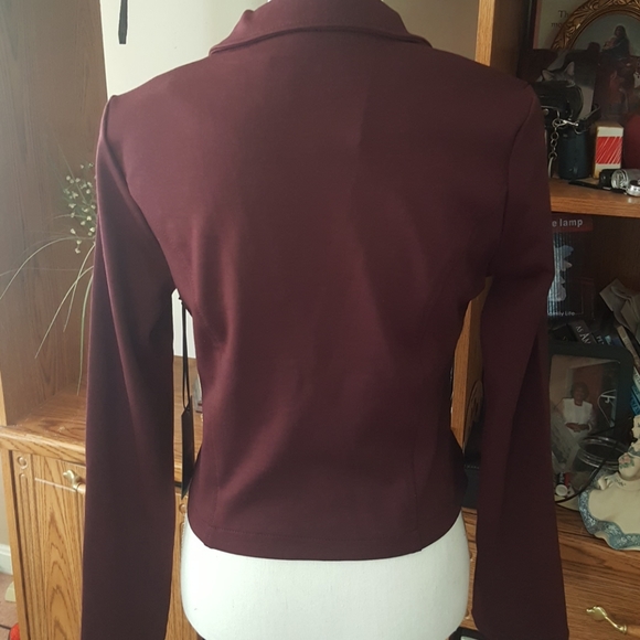 LAST 1! Plum Zip Front Blazer - Picture 3 of 4